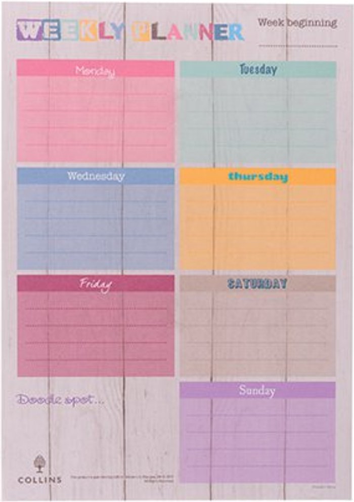 Office Monster | Collins Collins Brighton Weekly Planner Desk Pad 60 Pages A4 DPWA4-01 Collins Collins Brighton Weekly Planner Desk Pad 60 Pages A4 DPWA4-01