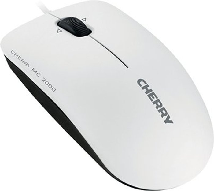 Office Monster | Cherry Cherry MC 2000 USB Wired Infra-red Mouse With Tilt Wheel Technology Pale Grey JM-0600-0 Cherry Cherry MC 2000 USB Wired Infra-red Mouse With Tilt Wheel Technology Pale Grey JM-0600-0