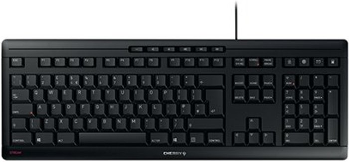 Office Monster | Cherry Cherry Stream Keyboard Corded Black JK-8500GB-2 Cherry Cherry Stream Keyboard Corded Black JK-8500GB-2