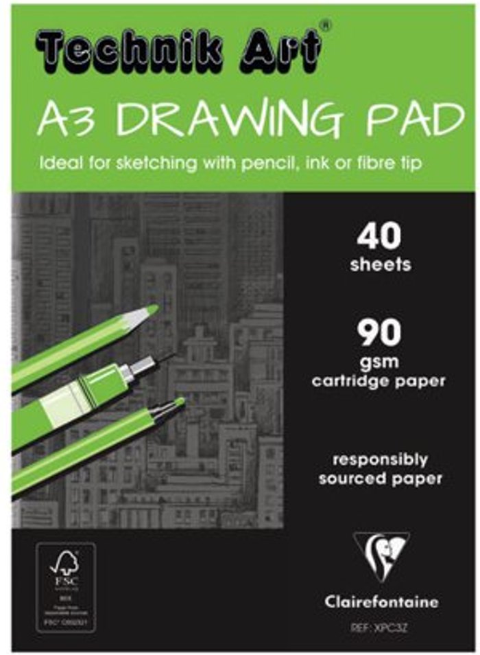 Office Monster | Technik Art Technik Art Drawing Pad A3 90gsm XPC3 Technik Art Technik Art Drawing Pad A3 90gsm XPC3