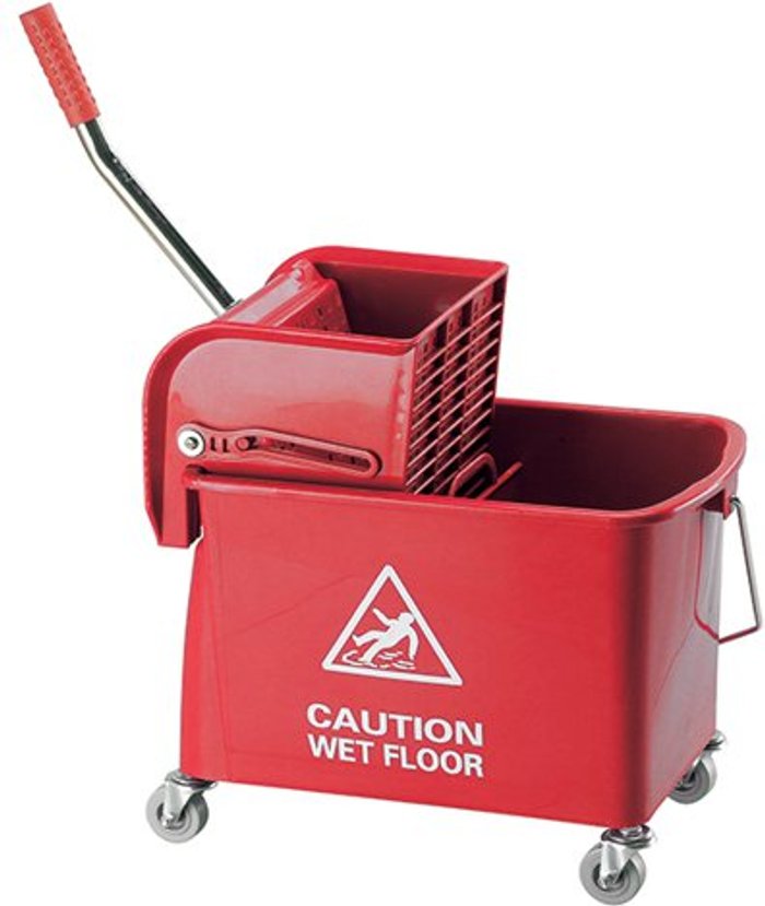 Office Monster | Contico Mobile Mop Bucket and Wringer 20 Litre Red 101248RD Contico Mobile Mop Bucket and Wringer 20 Litre Red 101248RD