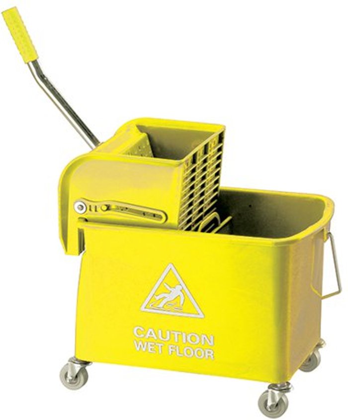 Office Monster | Contico Mobile Mop Bucket and Wringer 20 Litre Yellow 101248YL Contico Mobile Mop Bucket and Wringer 20 Litre Yellow 101248YL