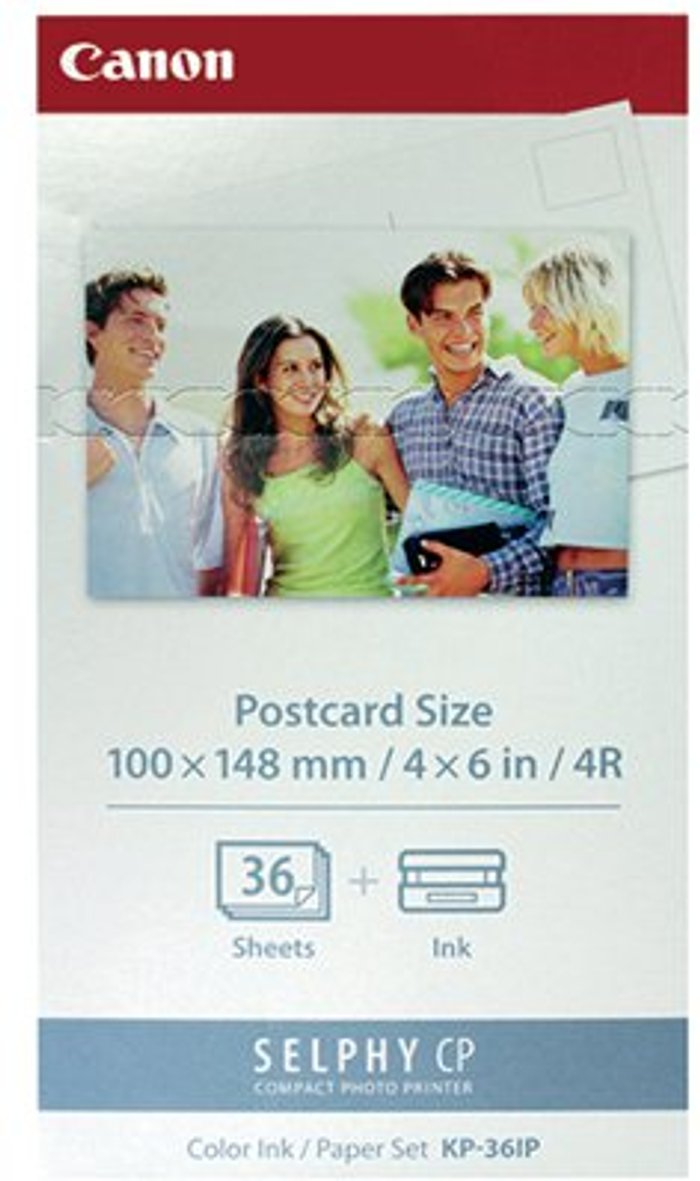 Office Monster | Canon Canon KP-36IP Colour Inkjet Cartridge and Paper Set 36 Sheets 7737A001 Canon Canon KP-36IP Colour Inkjet Cartridge and Paper Set 36 Sheets 7737A001