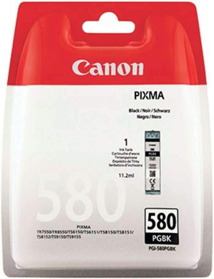 Office Monster | Canon Canon PGI-580PGBK Inkjet Cartridge Pigment Black 2078C001 Canon Canon PGI-580PGBK Inkjet Cartridge Pigment Black 2078C001