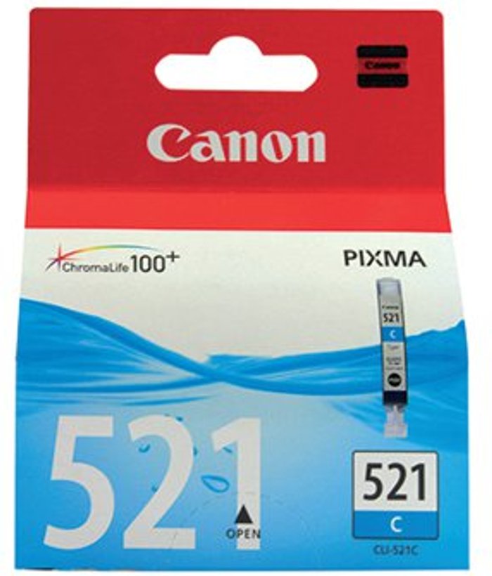 Office Monster | Canon Canon CLI-521C Inkjet Cartridge Cyan 2934B001 Canon Canon CLI-521C Inkjet Cartridge Cyan 2934B001