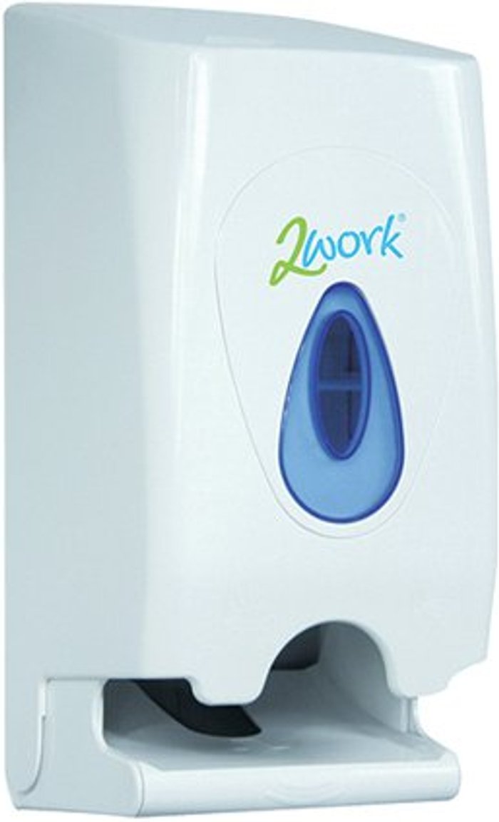 Office Monster | 2Work 2Work Twin Toilet Roll Dispenser White CPD43612 2Work 2Work Twin Toilet Roll Dispenser White CPD43612