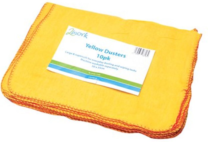 Office Monster | 2Work 2Work Yellow Duster 508x355mm (Pack of 10) CPD70014 2Work 2Work Yellow Duster 508x355mm (Pack of 10) CPD70014