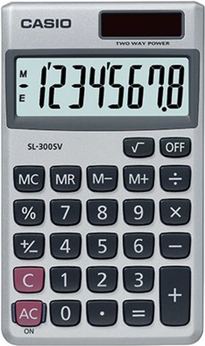 Office Monster | Casio Casio Pocket 8-Digit Calculator SL-300SV Casio Casio Pocket 8-Digit Calculator SL-300SV