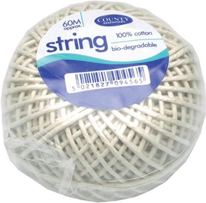 Office Monster | County County Cotton String Ball Medium 60m (Pack of 12) C176 County County Cotton String Ball Medium 60m (Pack of 12) C176