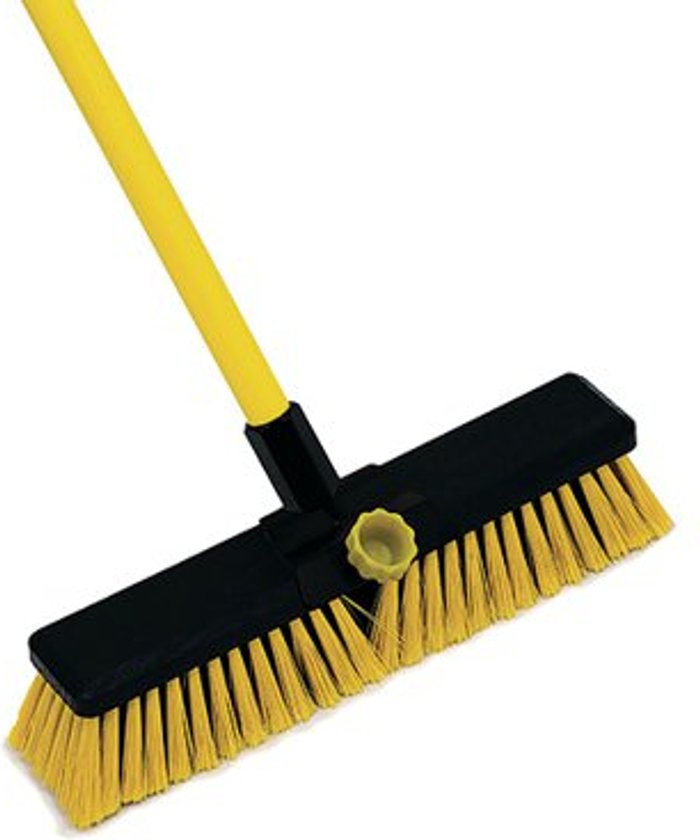 Office Monster | BULLDOZER Bulldozer 14in Heavy Duty Broom with Cushion Grip Handle BULLDOZER Bulldozer 14in Heavy Duty Broom with Cushion Grip Handle