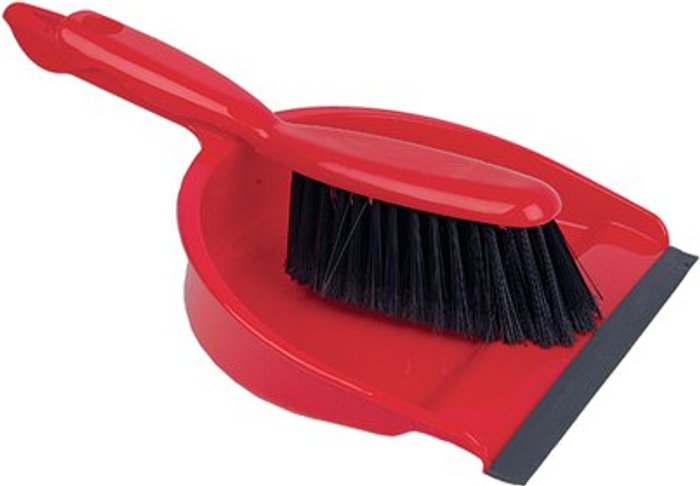 Office Monster | Bentley Dustpan and Brush Set Red (Soft bristled handle) 102940RD Bentley Dustpan and Brush Set Red (Soft bristled handle) 102940RD