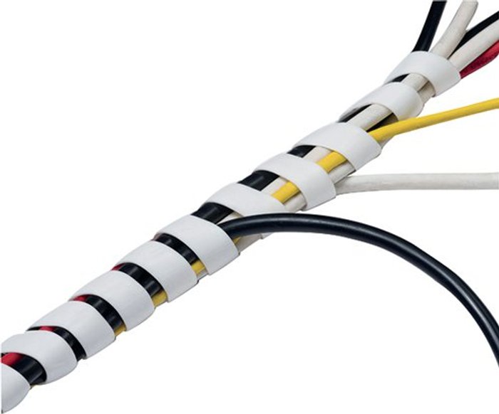 Office Monster | D-Line D-Line Cable Tidy Spiral Wrap 2.5m White (Expands from 14mm to 40mm) CTW2.5W D-Line D-Line Cable Tidy Spiral Wrap 2.5m White (Expands from 14mm to 40mm) CTW2.5W