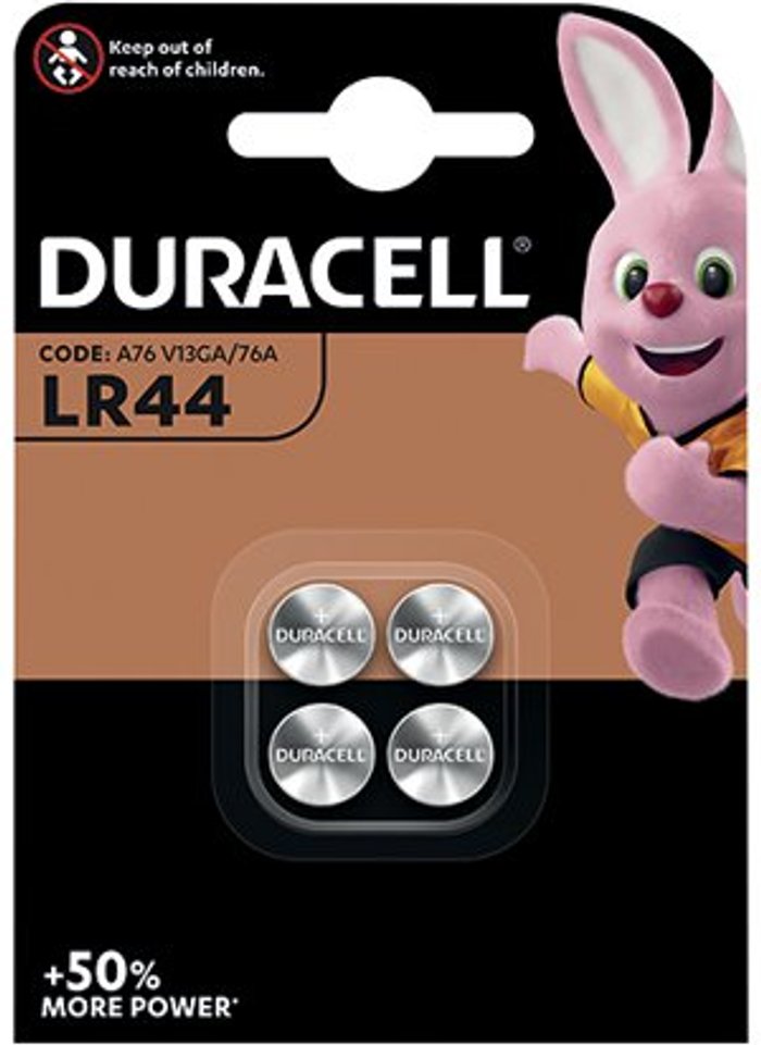 Office Monster | Duracell Alkaline Duracell LR44 Alkaline Button Batteries (Pack of 4) A76/4 Duracell Alkaline Duracell LR44 Alkaline Button Batteries (Pack of 4) A76/4