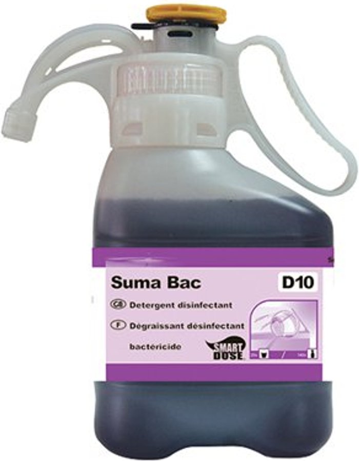 Office Monster | Diversey Diversey SmartDose Suma Bac D10 1.4 Litre Detergent Surface Sanitiser (Pack of 2) 100916092 Diversey Diversey SmartDose Suma Bac D10 1.4 Litre Detergent Surface Sanitiser (Pack of 2) 100916092