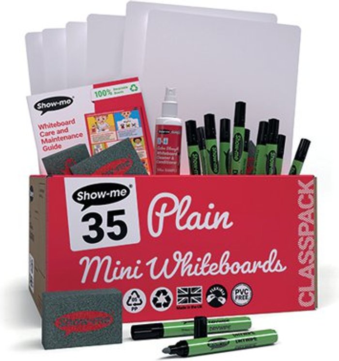 Office Monster | Show-me Show-me Whiteboard A4 Plain (Pack of 35) C/SMB Show-me Show-me Whiteboard A4 Plain (Pack of 35) C/SMB