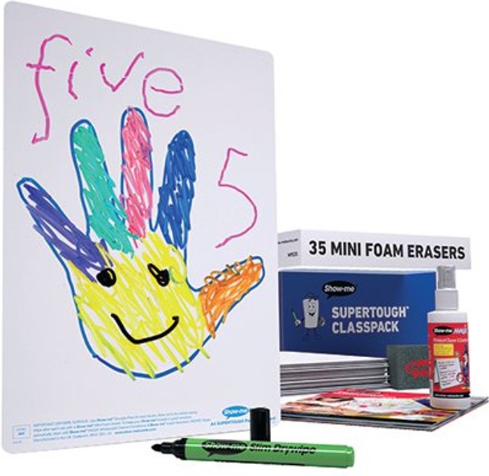 Office Monster | Show-me Show-me SUPERTOUGH Whiteboard A4 Plain (Pack of 35) C/SRP Show-me Show-me SUPERTOUGH Whiteboard A4 Plain (Pack of 35) C/SRP