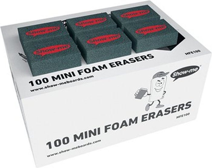 Office Monster | Show-me Show-me Mini Foam Whiteboard Eraser (Pack of 100) MFE100 Show-me Show-me Mini Foam Whiteboard Eraser (Pack of 100) MFE100