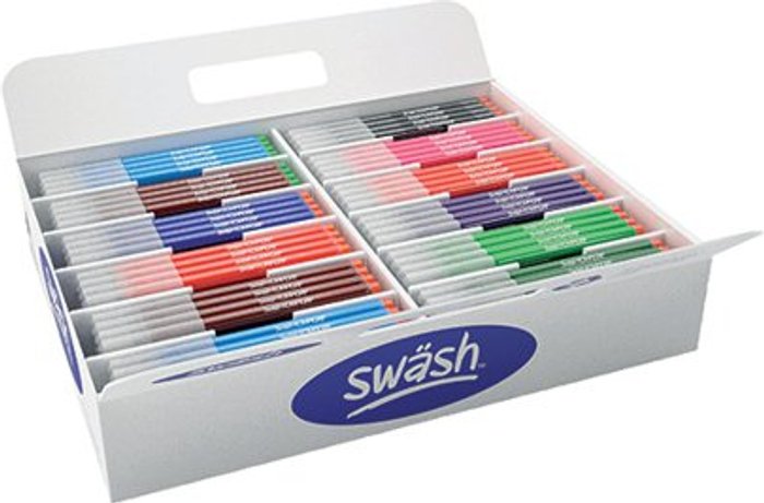 Office Monster | Swash Swash KOMFIGRIP Colouring Pen Broad Tip Assorted (Pack of 300) TC300BD Swash Swash KOMFIGRIP Colouring Pen Broad Tip Assorted (Pack of 300) TC300BD