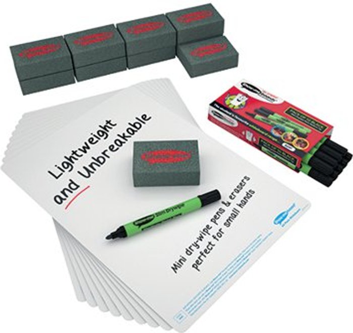 Office Monster | Show-me Show-me Plain Drywipe Boards A4 (Pack of 10) SMB10A Show-me Show-me Plain Drywipe Boards A4 (Pack of 10) SMB10A