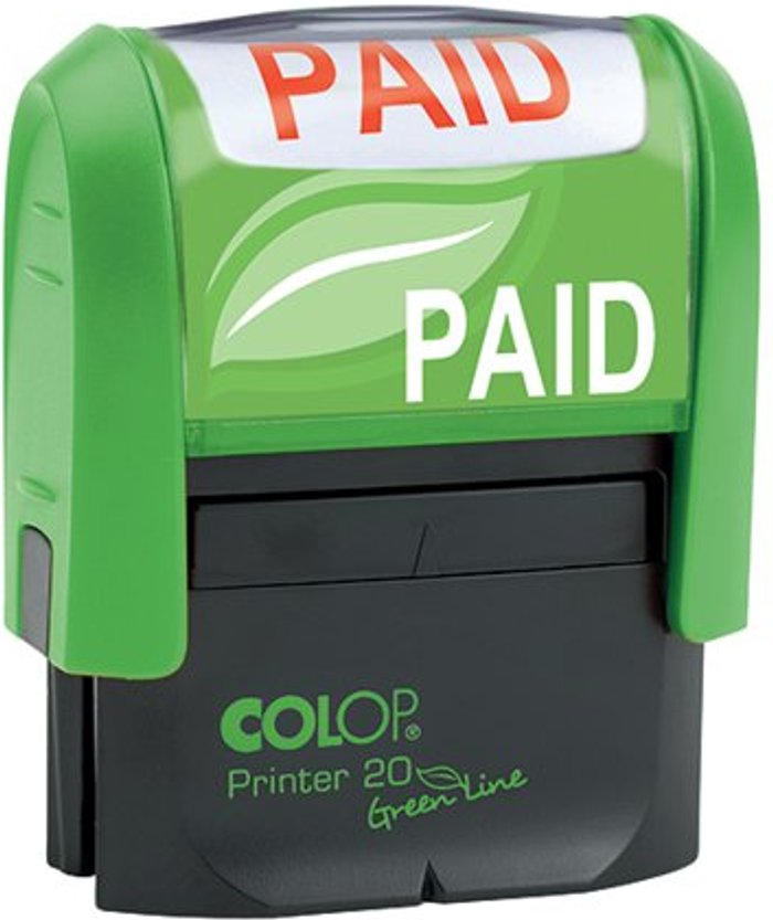 Office Monster | Colop Colop Green Line Word Stamp Paid Red GLP20PAID Colop Colop Green Line Word Stamp Paid Red GLP20PAID