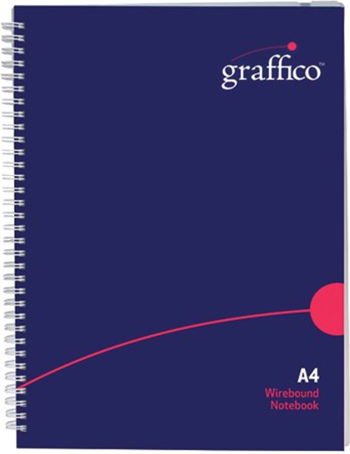 Office Monster | Graffico Graffico Hard Cover Wirebound Notebook 160 Pages A4 EN08810 Graffico Graffico Hard Cover Wirebound Notebook 160 Pages A4 EN08810