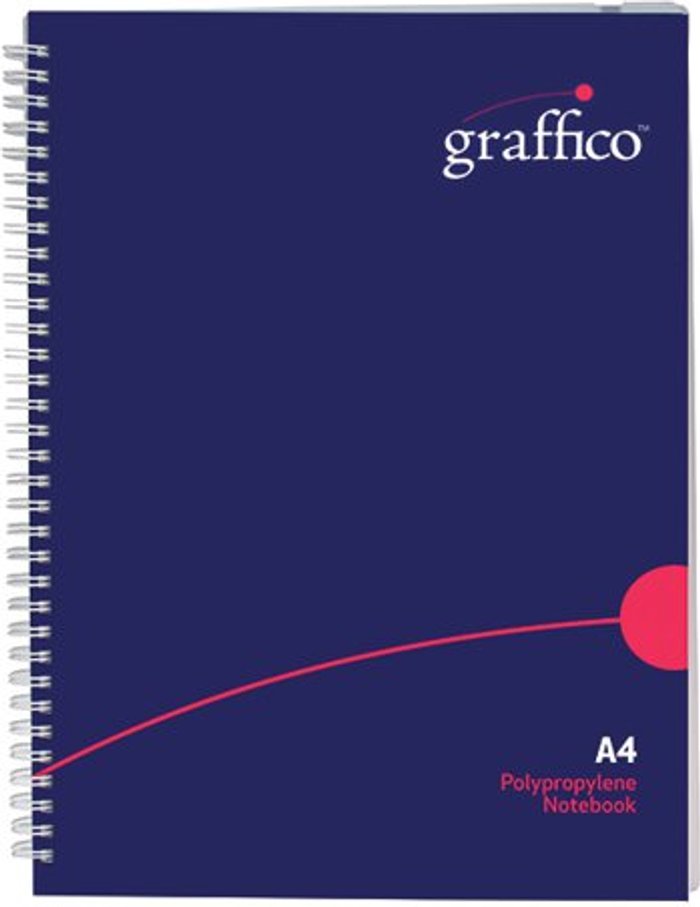 Office Monster | Graffico Graffico Polypropylene Wirebound Notebook 140 Pages A4 EN08818 Graffico Graffico Polypropylene Wirebound Notebook 140 Pages A4 EN08818