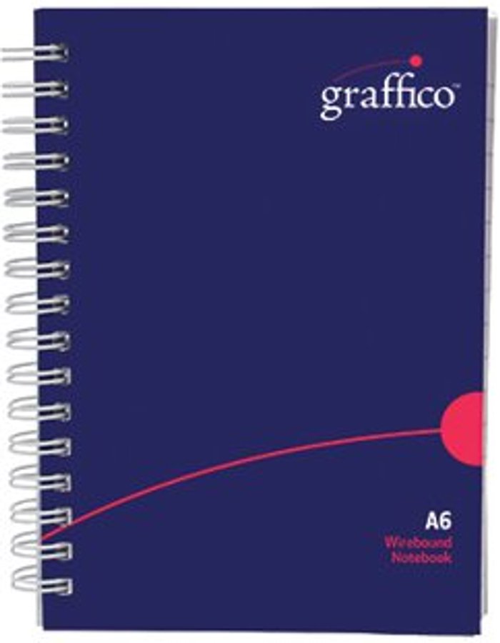 Office Monster | Graffico Graffico Hard Cover Wirebound Notebook 160 Pages A6 EN13135 Graffico Graffico Hard Cover Wirebound Notebook 160 Pages A6 EN13135