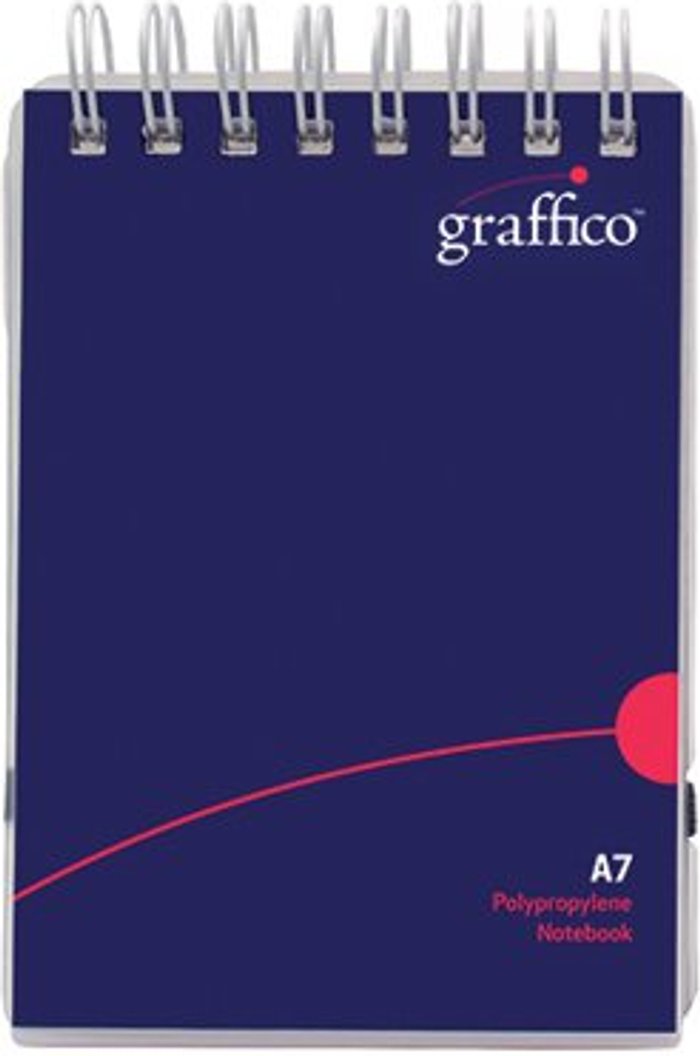 Office Monster | Graffico Graffico Polypropylene Wirebound Notepad 140 Pages A7 EN13139 Graffico Graffico Polypropylene Wirebound Notepad 140 Pages A7 EN13139