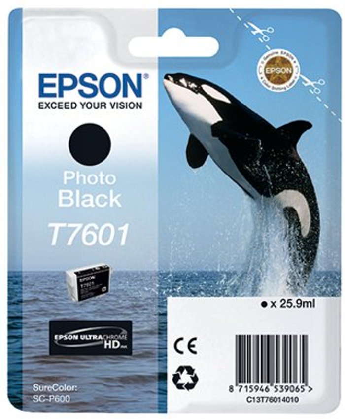Office Monster | Epson Epson T7601 Ink Cartridge Ultra Chrome HD Killer Whale Photo Black C13T76014010 Epson Epson T7601 Ink Cartridge Ultra Chrome HD Killer Whale Photo Black C13T76014010