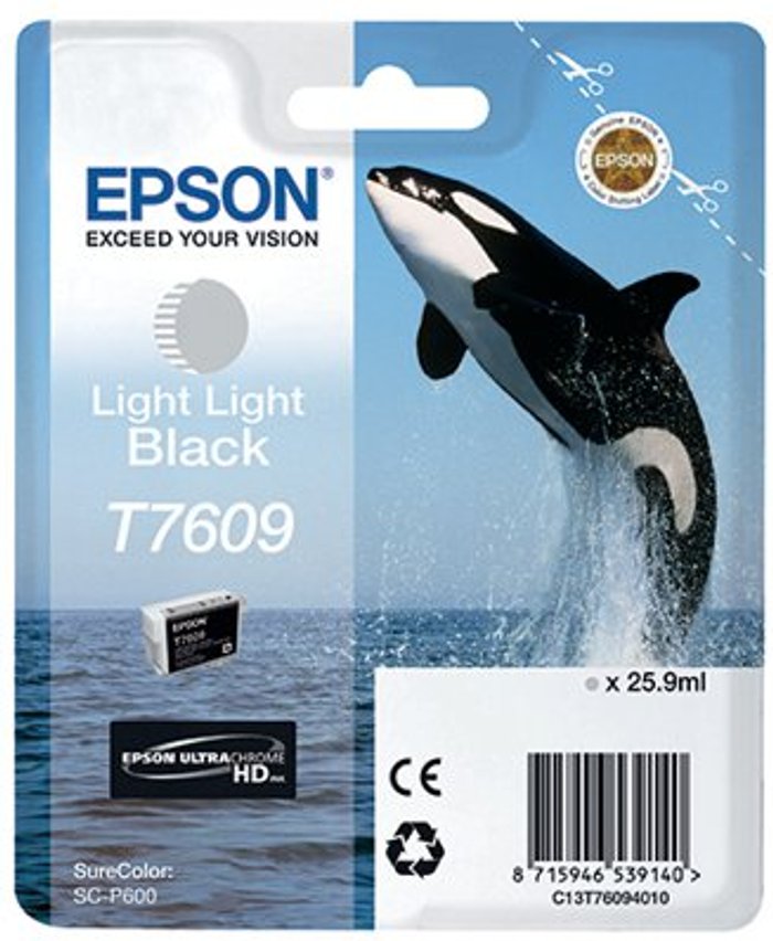 Office Monster | Epson Epson T7609 Ink Cartridge Ultra Chrome HD Killer Whale Light Light Black C13T76094010 Epson Epson T7609 Ink Cartridge Ultra Chrome HD Killer Whale Light Light Black C13T76094010