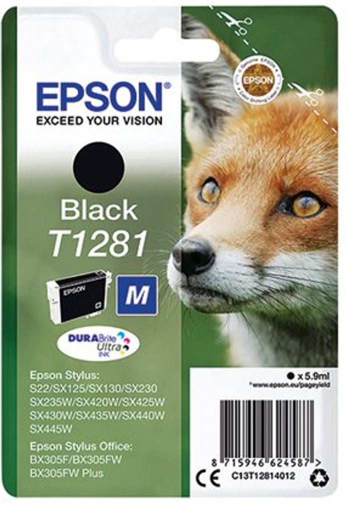 Office Monster | Epson Epson Singlepack Black T1281 DURABrite Ultra Ink Epson Epson Singlepack Black T1281 DURABrite Ultra Ink
