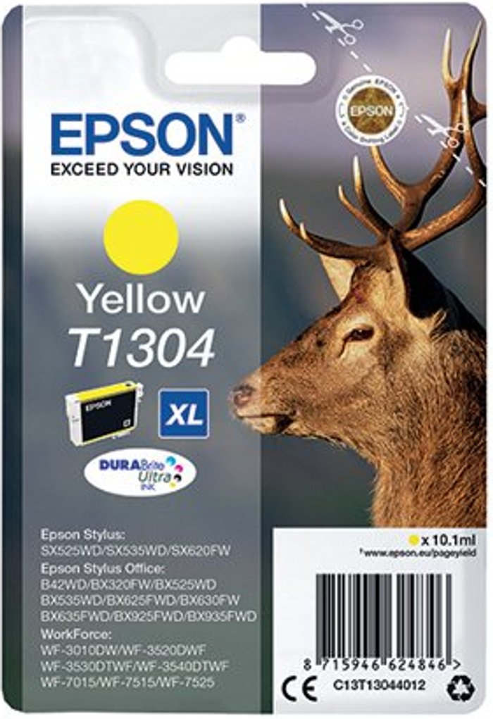 Office Monster | Epson Epson T1304 XHY Yellow Inkjet Cartridge C13T13044012 Epson Epson T1304 XHY Yellow Inkjet Cartridge C13T13044012