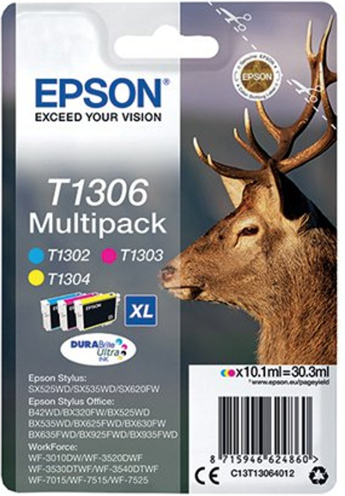 Office Monster | Epson Epson Multipack 3-colours T1306 DURABrite Ultra Ink Epson Epson Multipack 3-colours T1306 DURABrite Ultra Ink