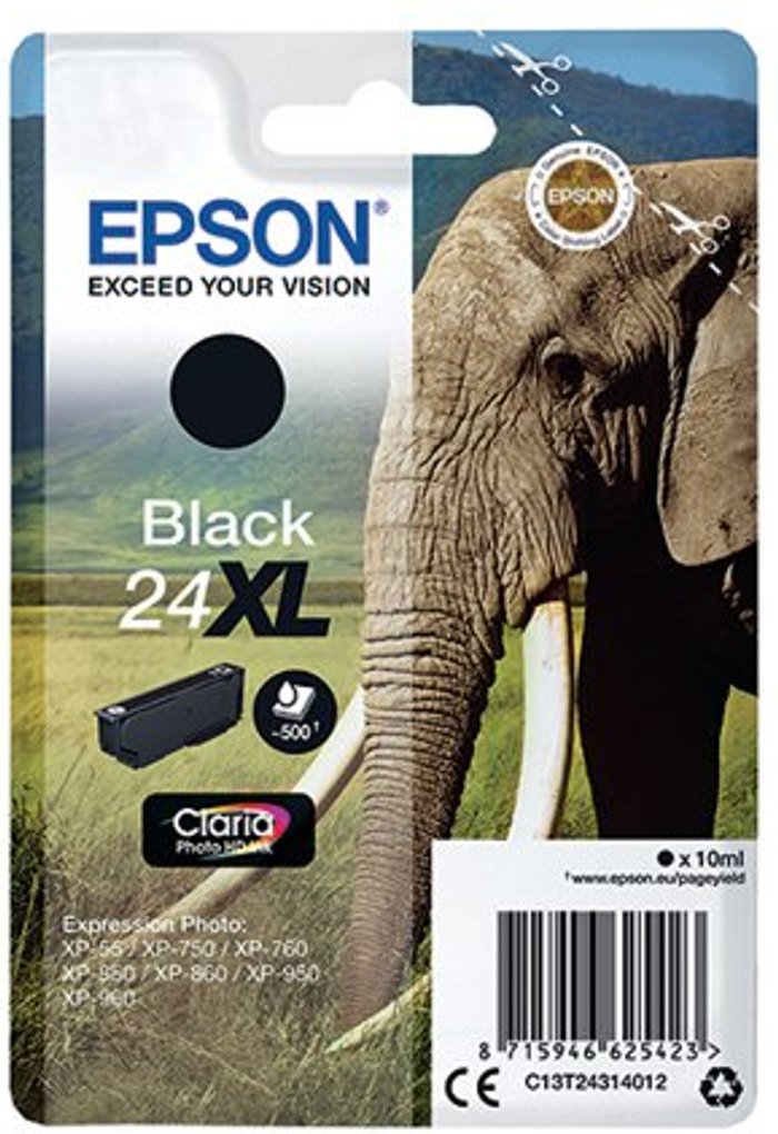 Office Monster | Epson EPSON Elephant 24XL Black Ink Cartridge Epson EPSON Elephant 24XL Black Ink Cartridge