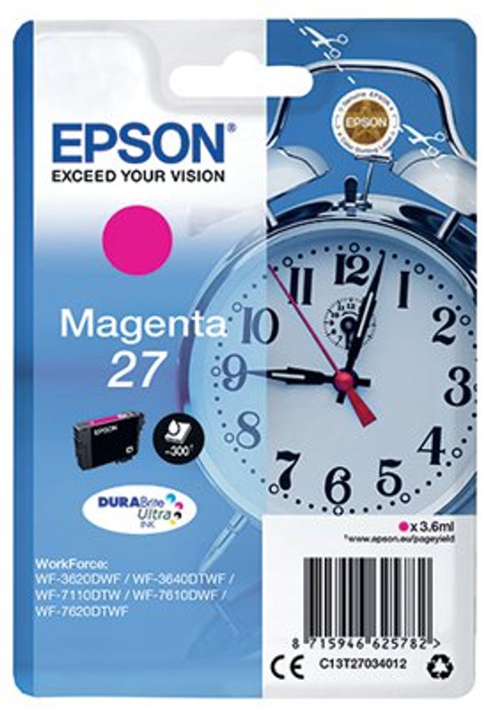 Office Monster | Epson EPSON Alarm Clock 27 Magenta Ink Cartridge Epson EPSON Alarm Clock 27 Magenta Ink Cartridge