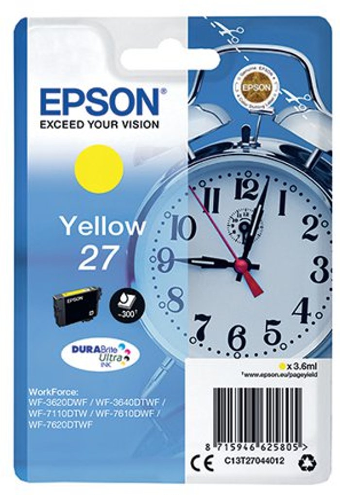 Office Monster | Epson EPSON Alarm Clock 27 Yellow Ink Cartridge Epson EPSON Alarm Clock 27 Yellow Ink Cartridge