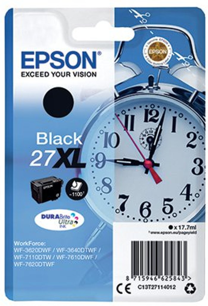 Office Monster | Epson EPSON Alarm Clock 27XL Black Ink Cartridge Epson EPSON Alarm Clock 27XL Black Ink Cartridge