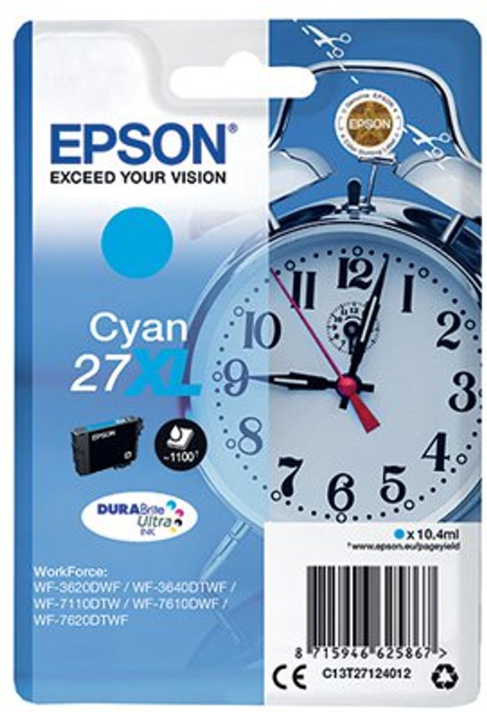 Office Monster | Epson EPSON Alarm Clock 27XL Cyan Ink Cartridge Epson EPSON Alarm Clock 27XL Cyan Ink Cartridge