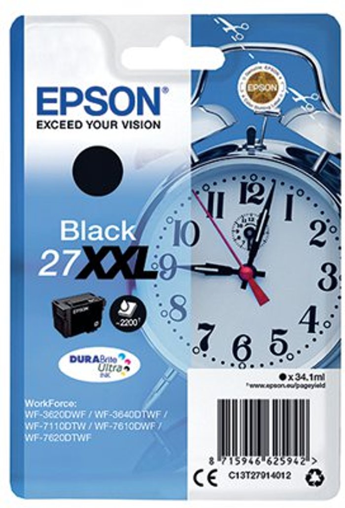 Office Monster | Epson EPSON Alarm Clock 27XXL Black Ink Cartridge Epson EPSON Alarm Clock 27XXL Black Ink Cartridge