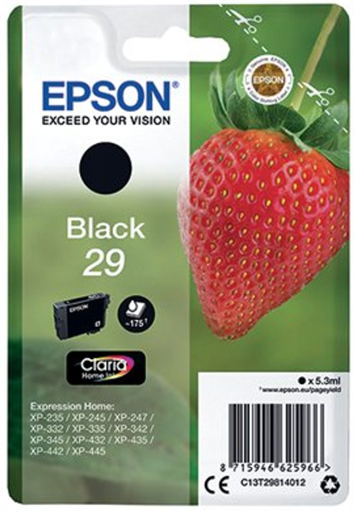 Office Monster | Epson EPSON Strawberry 29 Black Ink Cartridge Epson EPSON Strawberry 29 Black Ink Cartridge