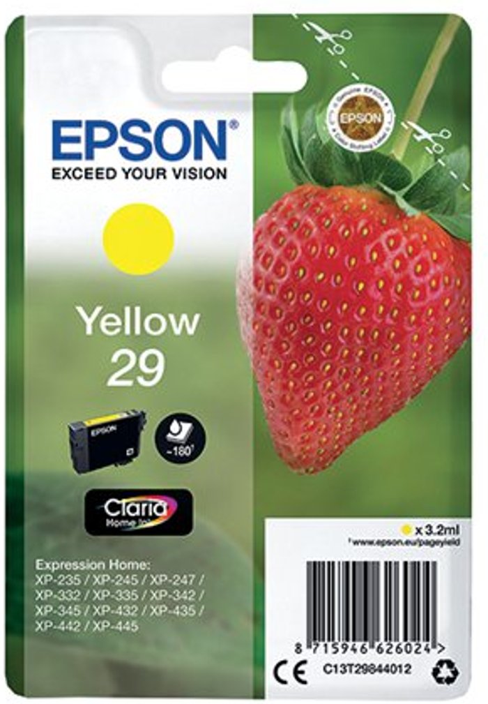 Office Monster | Epson EPSON Strawberry 29 Yellow Ink Cartridge Epson EPSON Strawberry 29 Yellow Ink Cartridge