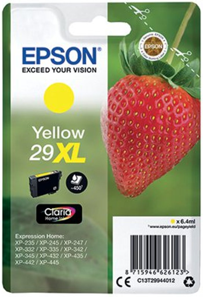 Office Monster | Epson Epson Singlepack Yellow 29XL Claria Home Ink Epson Epson Singlepack Yellow 29XL Claria Home Ink