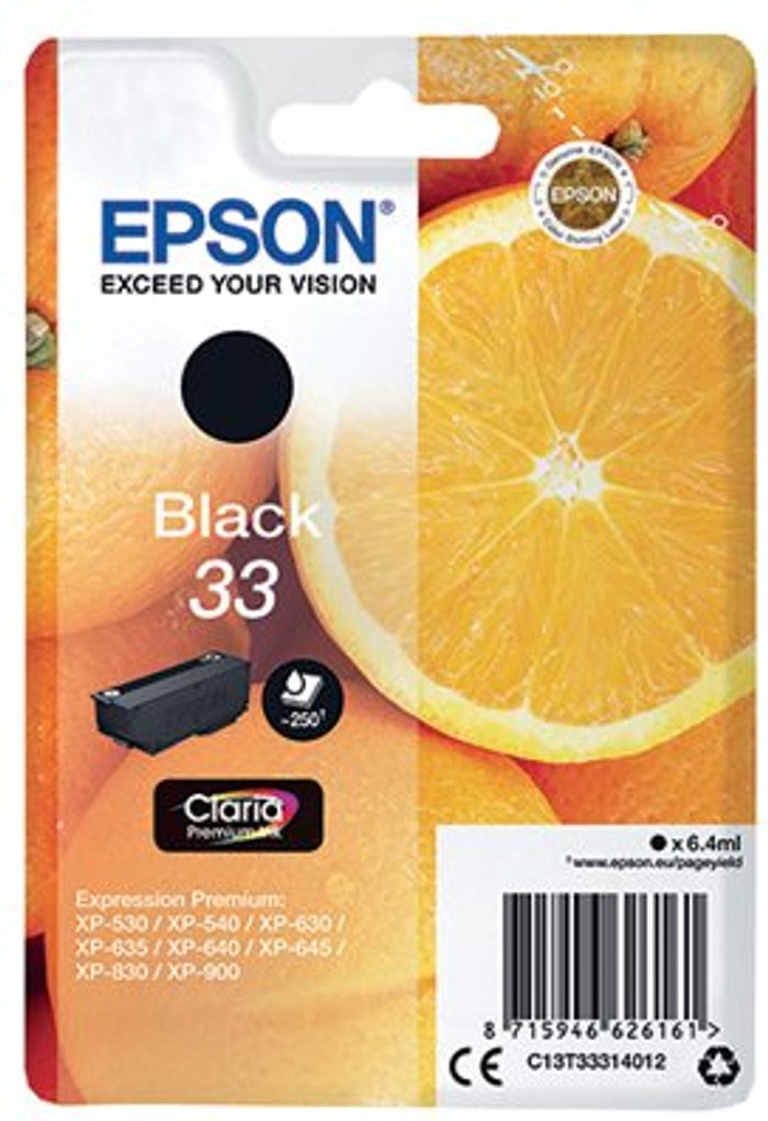 Office Monster | Epson EPSON No. 33 Oranges Black Ink Cartridge Epson EPSON No. 33 Oranges Black Ink Cartridge