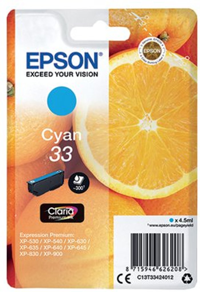 Office Monster | Epson EPSON No. 33 Oranges Cyan Ink Cartridge Epson EPSON No. 33 Oranges Cyan Ink Cartridge