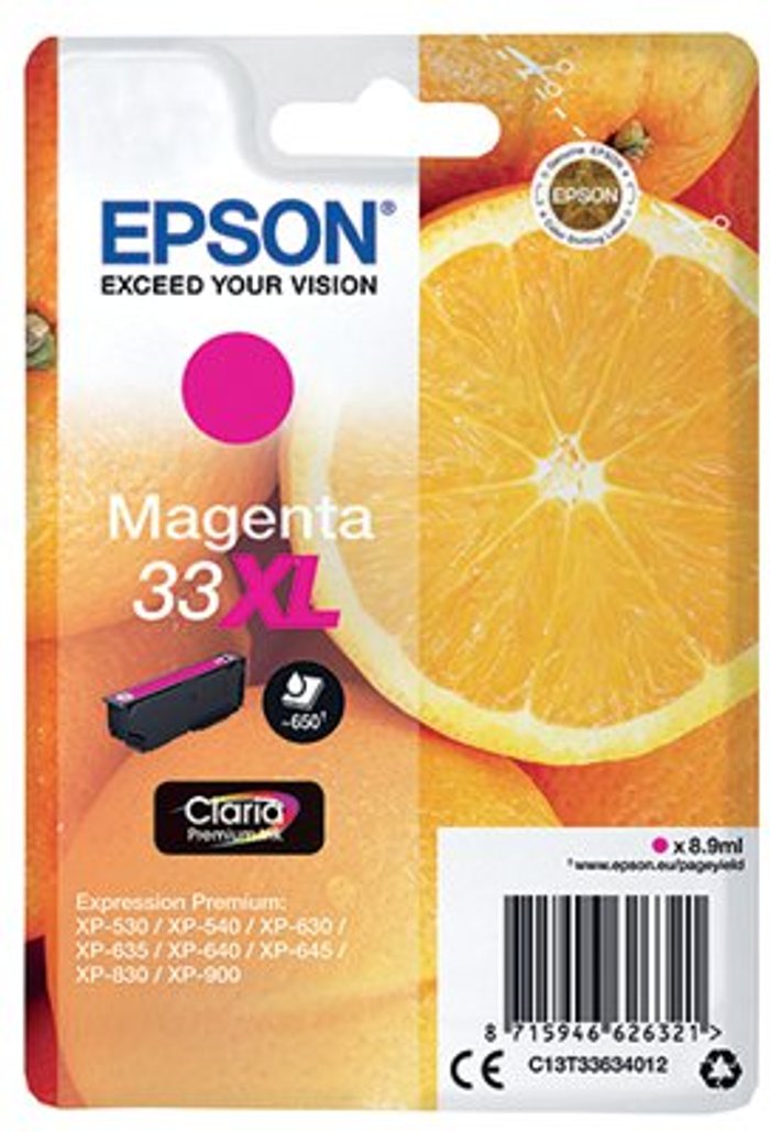 Office Monster | Epson EPSON No. 33 Oranges XL Photo Magenta Ink Cartridge Epson EPSON No. 33 Oranges XL Photo Magenta Ink Cartridge
