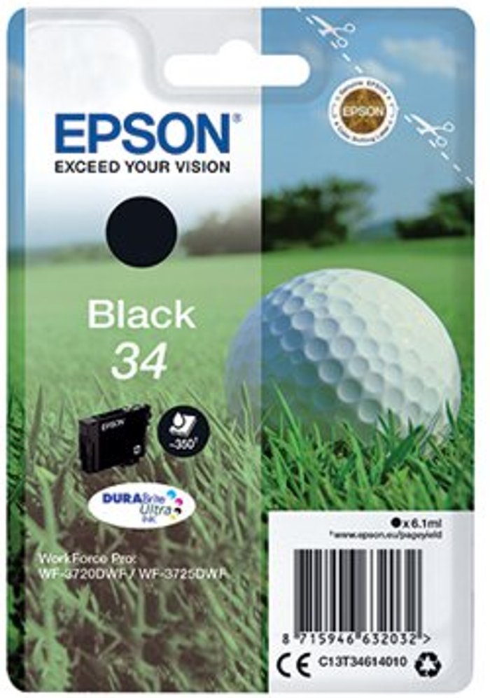 Office Monster | Epson EPSON 34 Golf Ball Black Ink Cartridge Epson EPSON 34 Golf Ball Black Ink Cartridge