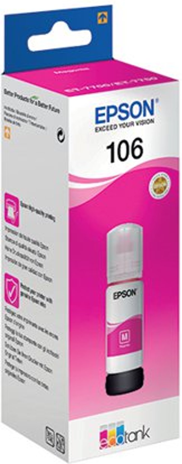 Office Monster | Epson Epson 106 Ink Bottle EcoTank Magenta C13T00R340 Epson Epson 106 Ink Bottle EcoTank Magenta C13T00R340