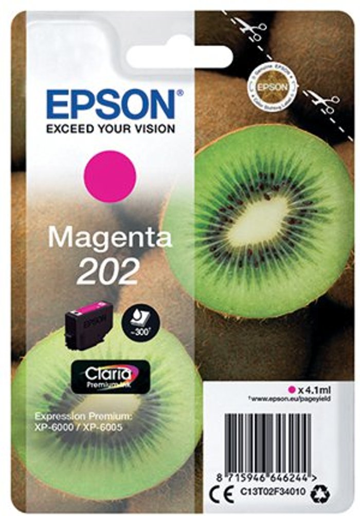 Office Monster | Epson Epson 202 Premium Ink Claria Kiwi Magenta C13T02F34010 Epson Epson 202 Premium Ink Claria Kiwi Magenta C13T02F34010