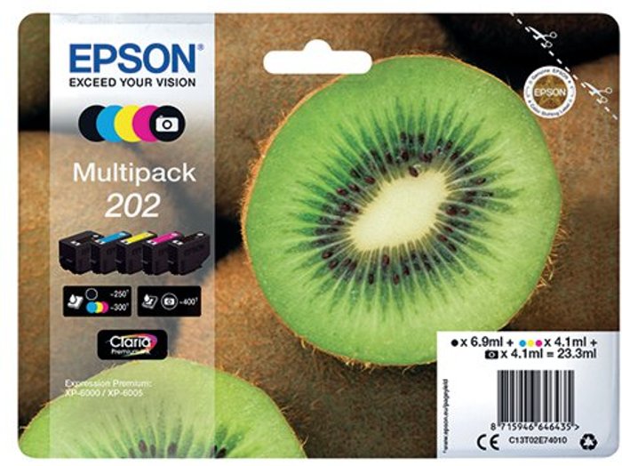 Office Monster | Epson EPSON 202 Kiwi 5-colour Ink Cartridges Epson EPSON 202 Kiwi 5-colour Ink Cartridges