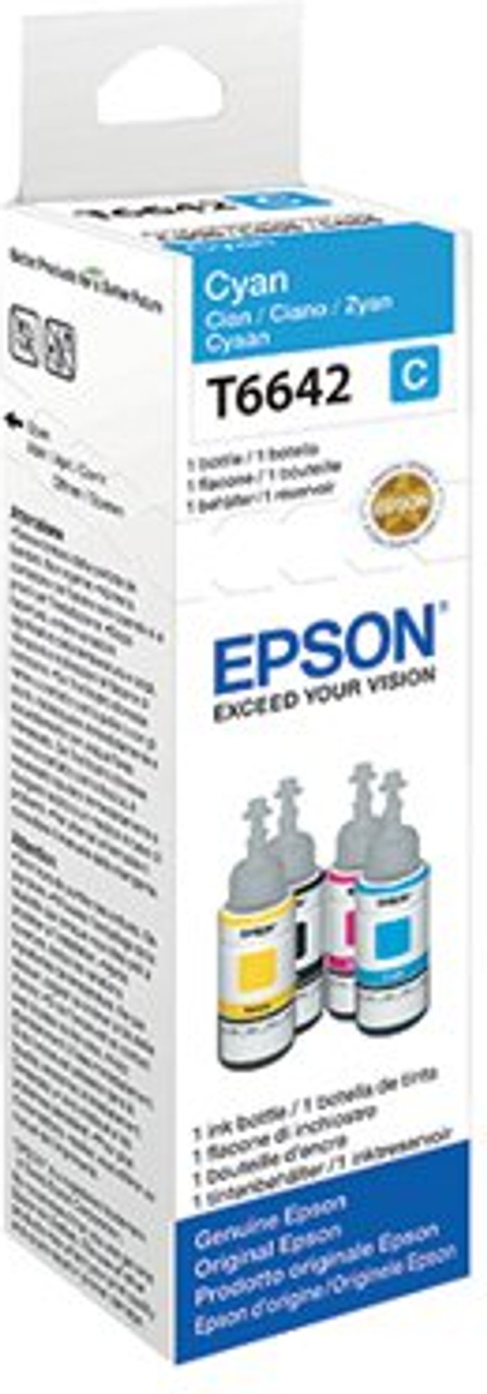 Office Monster | Epson EPSON T6642 Cyan Ecotank Ink Bottle - 70 ml Epson EPSON T6642 Cyan Ecotank Ink Bottle - 70 ml